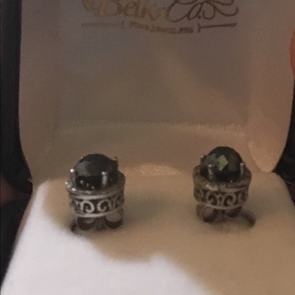 2 ct Black Diamond Earrings - Picture 2 of 2